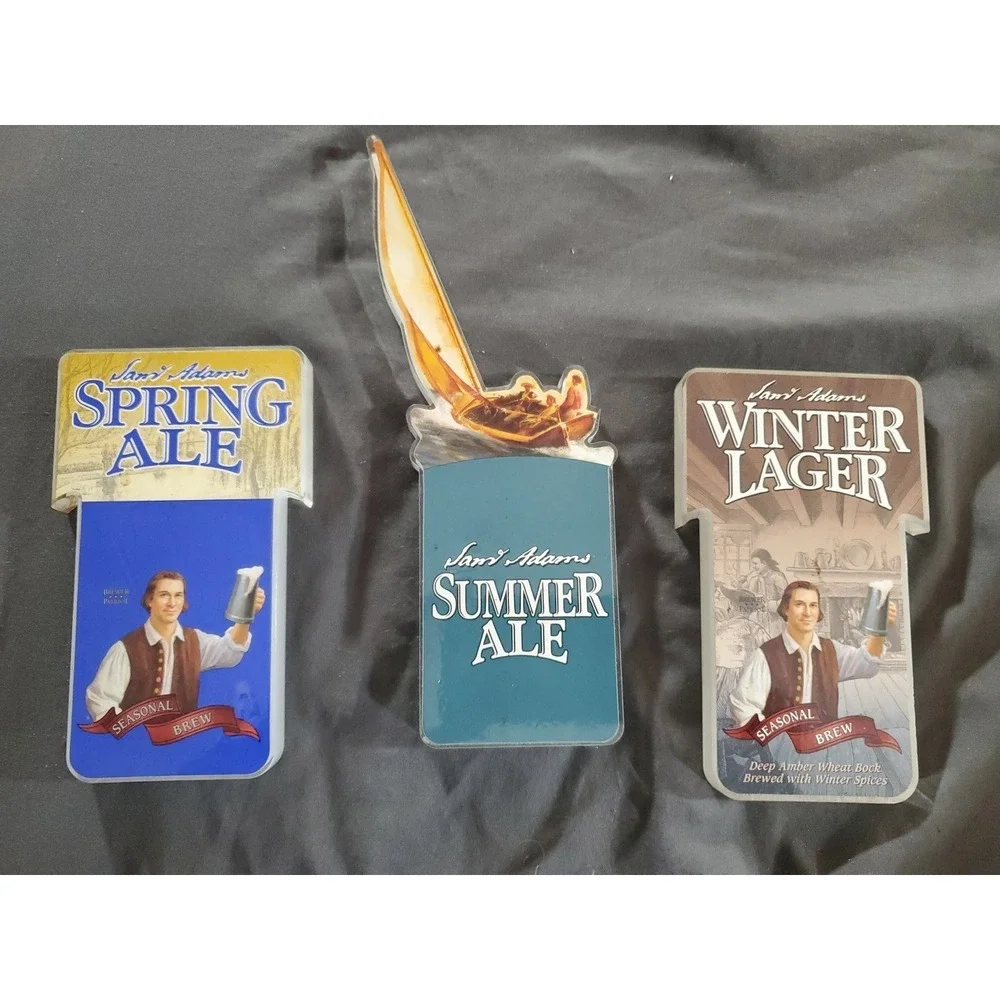 Boston Beer Co SAM ADAMS Spring‎ Summer Winter Beer Acrylic Advertising Lot of 3